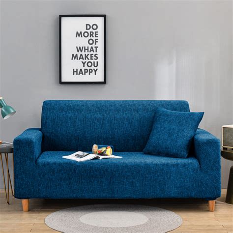 Sofa Cover for 1 | 2 | 3 Seater – Elastic Stretchable in Sky Blue Soli ...