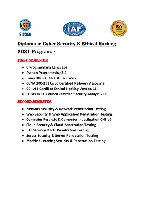 Diploma in Cyber Security & Ethical Hacking 2021 Program - Diploma in ...