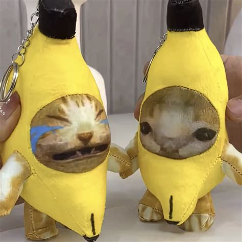 New-Banana-Cat-Plush-Pendant-Cute-Happy-Cat-Crying-Banana-Cat-Keychain ...