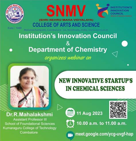 Institutions Innovation Council & Department of Chemistry - Shri Nehru ...
