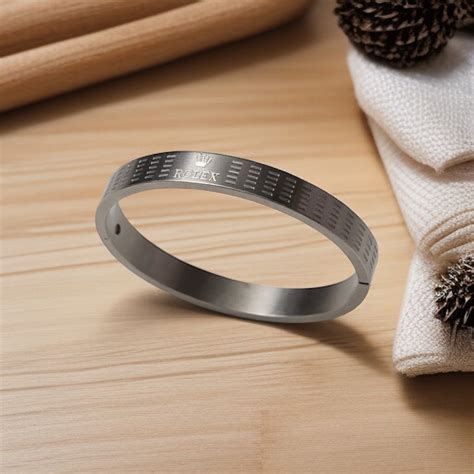 Bold Stainless Steel Engraved Men's Bangle Bracelet – Nimra Jewels