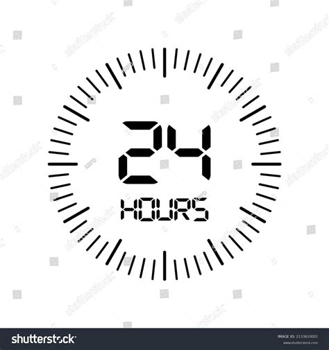 Vector Illustration Digital 24 Hours Circle Stock Vector (Royalty Free ...