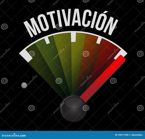 Motivation Meter Sign in Spanish Concept Stock Illustration ...