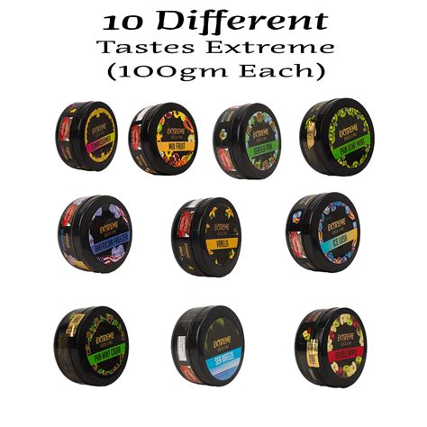 Combo - 10 Different Hookah Flavor Tastes by Extreme (100g Each ...