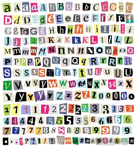 magazine letters transparent