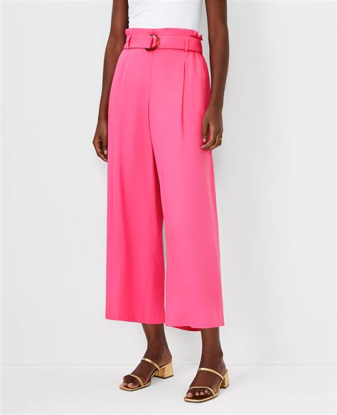 The Petite Belted Easy Wide Leg Crop Pant