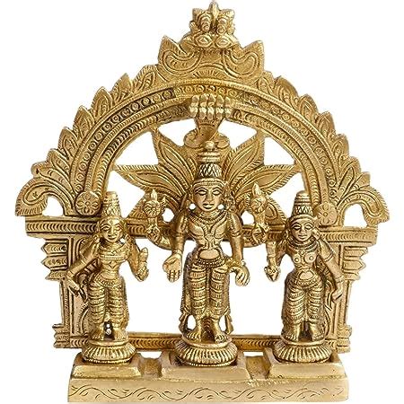 Buy ARTVARKO Brass Lord Vishnu with Sridevi and Bhudevi Parivar Darbar ...