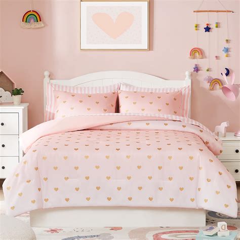 Amazon.com: Wink Deer Kids Pink Bedding Sets, 5 Piece Twin Comforter ...