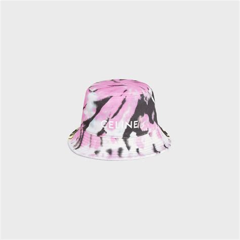 CELINE BUCKET HAT IN COTTON FLEECE - MULTICOLOR PASTEL/ OFF WHITE | CELINE