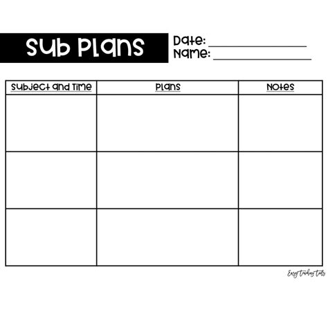 Sub Plans Template (Editable - PowerPoint/Google Slides & PDF) - Easy ...