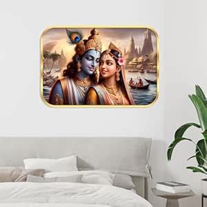 Livin'luxe paintings Radha krishna religious modern art Premium Sparkle ...