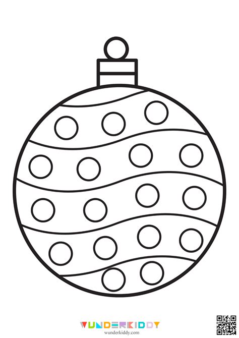 Printable Christmas Ornament Coloring Pages for Kindergarten