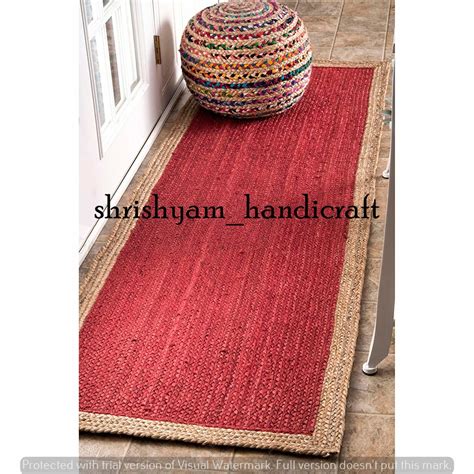 Buy Bohemian Natural Jute Rug Braided Floor Rectangle Jute Rug Online ...