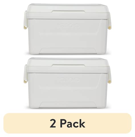 (2 pack) Igloo 48 QT Laguna Hard Sided Ice Chest Cooler, White ...