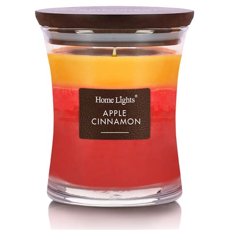 Apple Cinnamon,HomeLights 3-Layer Highly Scented Candles