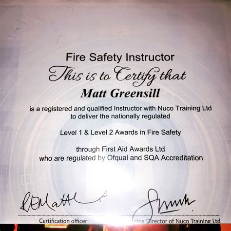 Fire Safety Certificate