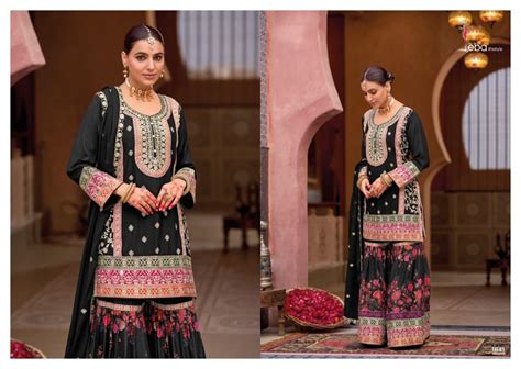 Eba Rang 2 Black And White Chinon With Embroidered Salwar Kameez