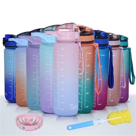 HEALTHIFY Unbreakable Water Bottle 1 L with Motivational Time Marker ...