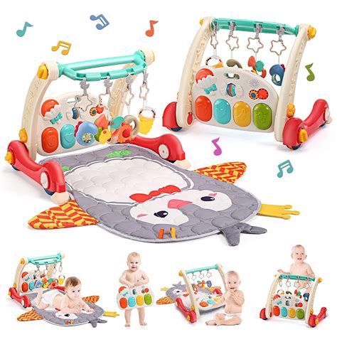 JoyStone 4 in 1 Baby Gym Play Mat & Baby Learning Walker, Baby Activity ...
