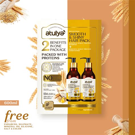 Keratin & Wheat Protein Shampoo & Conditioner Combo Pack – atulya