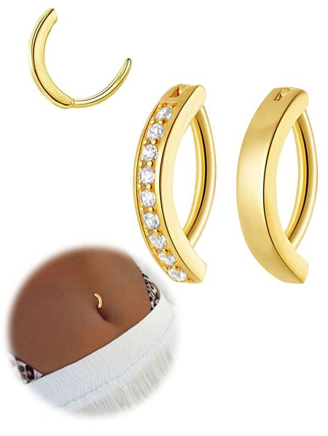 FOREVER QUEEN 1PC 925 Sterling Silver CZ Belly Button Clicker/Reverse ...