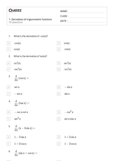 Image result for Basic Trig Functions Worksheet