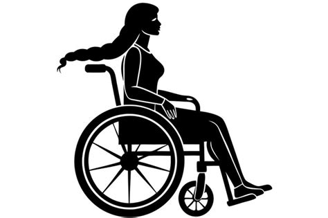 Silhouette of woman on wheelchair on white background illustration ...