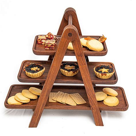 Rewa 3-Tier Wooden Platter – Contemporary Arts & Crafts