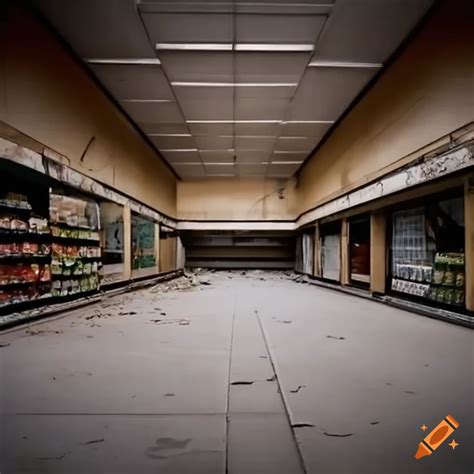 Empty abandoned supermarket from the inside