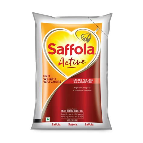 Saffola Active Refined Oil|Blend of Rice Bran Oil & Soyabean Oil ...