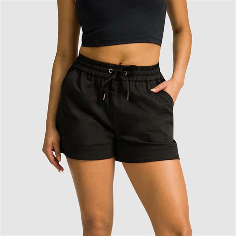 Black Woven Pocket Shorts | Women's Bottom | Rockwear AU