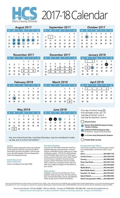 Horry County Schools Calendar 2025 - Schoolcalendars.net