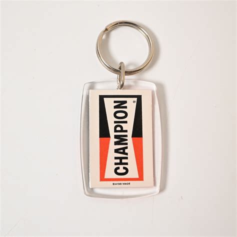 Vintage CHAMPION Spark Plug Advertising Key Chain #2 | Button Works ...