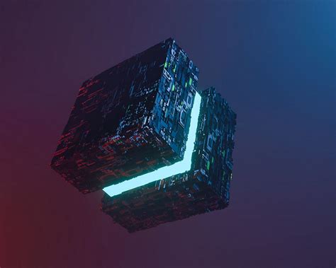 Download wallpaper 1280x1024 cube, parts, chips, backlight, levitation ...