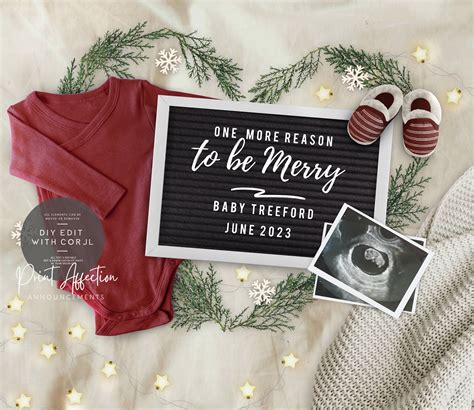 Editable Digital Christmas Pregnancy Announcement for Social - Etsy UK
