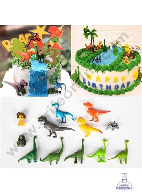 CAKE DECOR™ 11 Pieces Dinosaur Family Theme Toys Cake Toppers (SB-T-JH ...