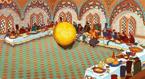 Пир в царских палатах - рисунки учеников из 4 класса.