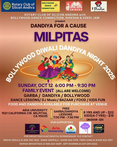 MILPITAS - BOLLYWOOD DIWALI DANDIYA 2025 - ROTARY CLUB OF SILICON ...