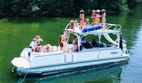 Rowdy Boat Double Decker Slide Boat at Party Cove on Percy Priest with ...