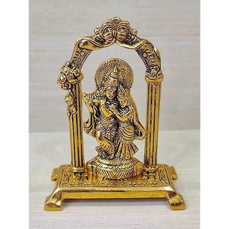 Buy Collectible India Metal Gold Plated Radha Krishna Idol Sculpture ...