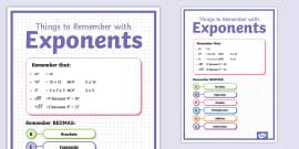 What Is an Exponent Poster
