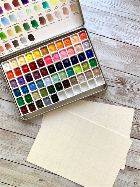 Half pan Size Shell Watercolor Watercolor Paint Paint Color Palette ...