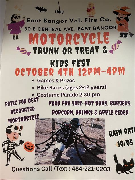 Motorcycle Trunk or Treat & Kids Fest., East Bangor Vol. Fire Co ...