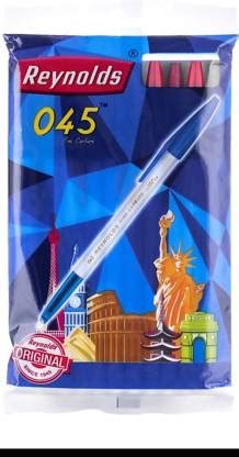 VidhiWears Reynolds 045 fine corbur Red boll pen pack of 10 Roller Ball ...