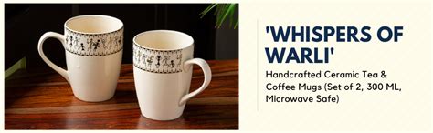 Buy ExclusiveLane 'Whispers of Warli' Handcrafted Ceramic Coffee Mug ...