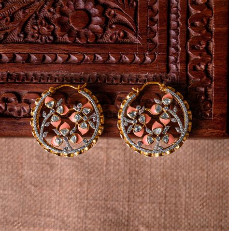 Vivid Aura Polki Hoops