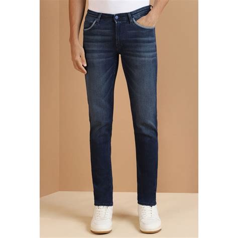 Buy Allen Solly Men Navy Straight Fit Dark Wash Jeans Online