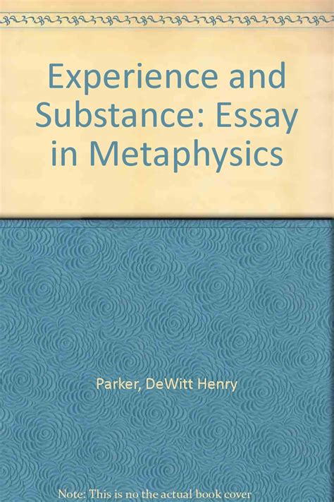 Buy Experience and Substance: Essay in Metaphysics Book Online at Low ...