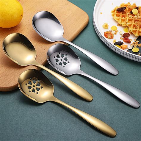 Set Of 2 Artisanal Gold Finish Serving Spoons Online - Premium Serving ...