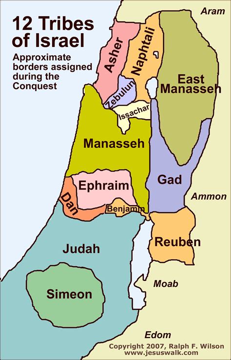 Israel Map With Division Of 12 Tribes